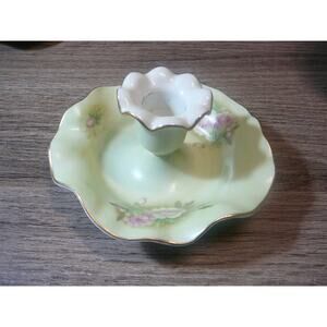 Vintage 1999 Lefton Bone China Handpainted Candle Holder #12378